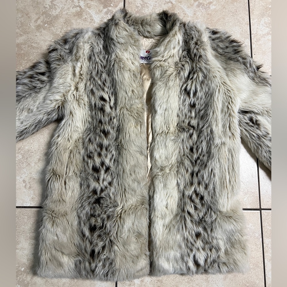Vintage Monterey Fashions Size 12 Faux Fur Coat Womens USA